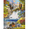  У водопада Канва с рисунком для вышивания Конек 7814