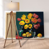 Натюрморт с тюльпанами Цветы Букет Весна Маме Интерьерная Раскраска картина по номерам на холсте