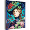 Портрет девушки в саду Цветы Женщина Люди Интерьерная Ретро 100х125 Раскраска картина по номерам на холсте