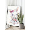 Кролик в бантике с цветами Для девочек 60х80 Раскраска картина по номерам на холсте