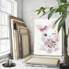 Кролик в бантике с цветами Для девочек 60х80 Раскраска картина по номерам на холсте