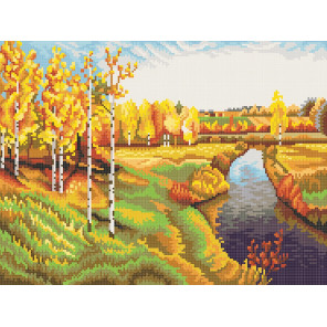  Золотая осень Канва с рисунком для вышивания Конек 7825