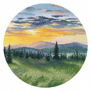  Закат в горах Набор для вышивания Овен 1536