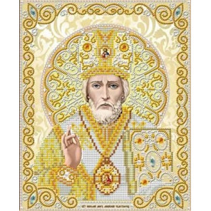  Святой Николай в жемчуге Канва с рисунком для вышивки Благовест И-4097