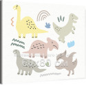 Милые динозаврики Коллекция Сute dinosaurs Животные Для детей Детские Для девочек Для мальчиков 60х80 Раскраска картина по номерам на холсте