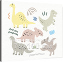 Милые динозаврики Коллекция Сute dinosaurs Животные Для детей Детские Для девочек Для мальчиков 75х100 Раскраска картина по номерам на холсте