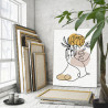 Женский портрет с пионом Цветы Абстракция Интерьерная 75х100 Раскраска картина по номерам на холсте