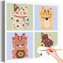 Манеки-неко на счастье Манящий кот Деньги Любовь Котики Кошки Животные Япония Для детей Детские Для девочек Раскраска картина по