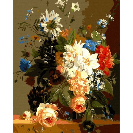 Роскошные цветы Раскраска по номерам акриловыми красками на холсте Menglei