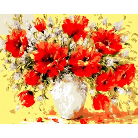 Букет маков А. Джанильятти Раскраска по номерам акриловыми красками на холсте Menglei