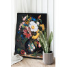 Натюрморт с яркими цветами Букет в вазе Подсолнухи Интерьерная Раскраска картина по номерам на холсте