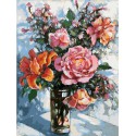 Натюрморт с розами Раскраска картина по номерам на картоне Белоснежка