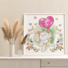 Зайчик с розовым сердцем Романтика Для детей Детские Для девочек Раскраска картина по номерам на холсте