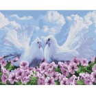 Пара голубей Раскраска картина по номерам акриловыми красками на холсте Molly
