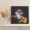 Космонавт катается на ракете Космос Детские Для детей Для мальчиков Раскраска картина по номерам на холсте
