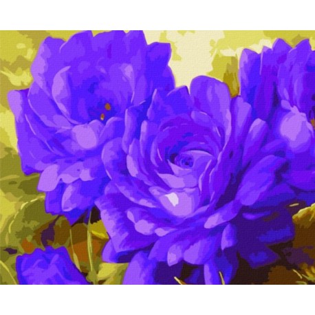 Лиловые цветы Раскраска картина по номерам акриловыми красками на холсте Menglei
