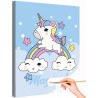 Волшебный единорог на радуге Животные Для малышей Детские Для детей Для девочек Раскраска картина по номерам на холсте