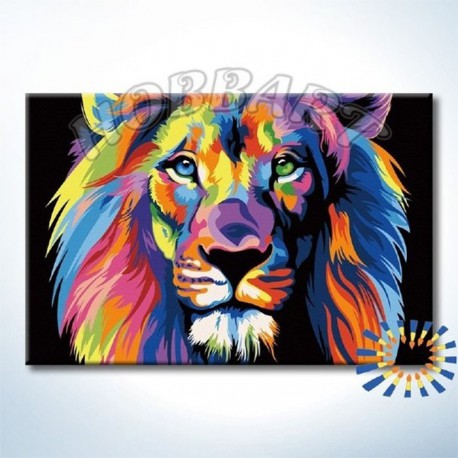 Ваю Ромдони. Радужный лев Раскраска картина по номерам акриловыми красками на холсте Hobbart