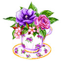  Роза в чашке Канва с рисунком для вышивания Матренин Посад 1906