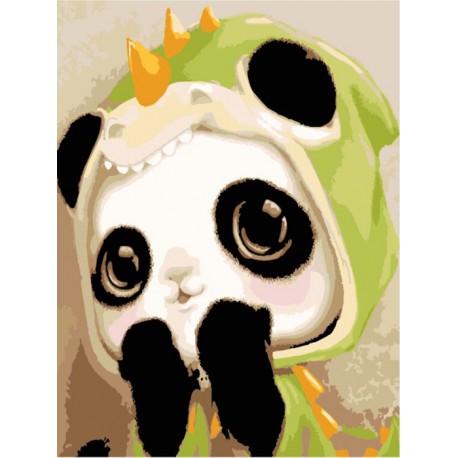 Маленькая панда Раскраска по номерам акриловыми красками на холсте Menglei