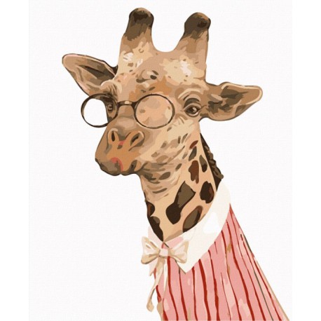 Леди Жирафа Раскраска по номерам акриловыми красками на холсте Menglei