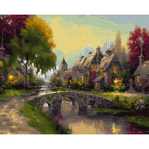  Волшебные домики у реки Раскраска картина по номерам на холсте ZX 23270