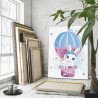 Мама заяц с любимым малышом на воздушный шаре 80х100 Раскраска картина по номерам на холсте