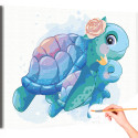 Мама черепаха с малышом Коллекция Cute animals Животные Для детей Детские Для девочек Для мальчиков Раскраска картина по номерам на холсте