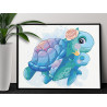 Мама черепаха с малышом 80х100 Раскраска картина по номерам на холсте