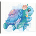 Мама черепаха с малышом Коллекция Cute animals Животные Для детей Детские Для девочек Для мальчиков 80х100 Раскраска картина по номерам на холсте