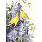 Сирень и птицы Раскраска картина по номерам акриловыми красками на холсте Menglei