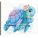Мама черепаха с малышом Коллекция Cute animals Животные Для детей Детские Для девочек Для мальчиков 100х125 Раскраска картина по номерам на холсте