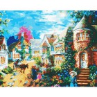 Вечерний поселок Раскраска картина по номерам акриловыми красками на холсте Menglei
