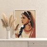 Портрет индианки Девушка Женщина Портрет Минимализм Интерьерная Люди Индия Раскраска картина по номерам на холсте