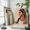 Портрет индианки Девушка Женщина Портрет Минимализм Интерьерная Люди Индия 60х80 Раскраска картина по номерам на холсте