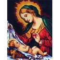  Мадонна со спящим младенцем Канва жесткая с рисунком для вышивки Gobelin L D.584