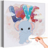 Влюбленный слоник с шариками Слоненок Животные Для детей Детские Для девочек Раскраска картина по номерам на холсте