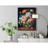 Пионы и садовые цветы в вазе Натюрморты Букет Интерьерная 100х125 Раскраска картина по номерам на холсте