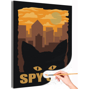 Кот шпион / Животные Раскраска картина по номерам на холсте