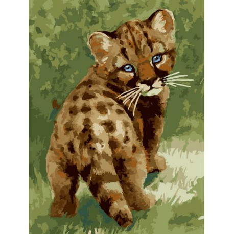 Детеныш леопарда Раскраска картина по номерам акриловыми красками на холсте Белоснежка