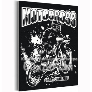 Мотоциклист на скорости Мотокросс Байк Спорт Люди 60х80 Раскраска картина по номерам на холсте