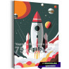 Взлет ракеты Космос Планеты Шаттл Для детей Детская Для мальчиков 75х100 Раскраска картина по номерам на холсте