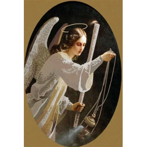  Ангел со свечей Канва с рисунком для вышивки бисером Конек 8431
