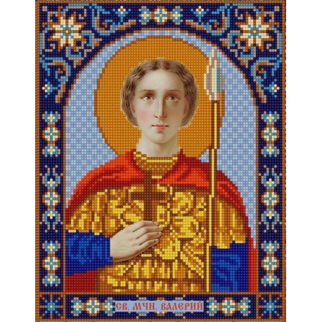  Святой Валерий Канва с рисунком для вышивки бисером Конек 9343