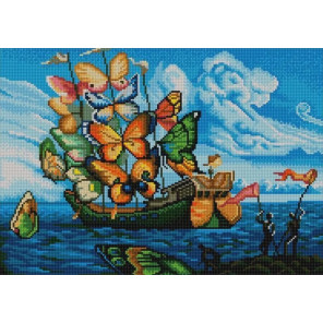  Бабочка-корабль (С.Дали) Канва с рисунком для вышивки бисером Конек 9955