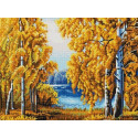  Янтарный лес Канва с рисунком для вышивки бисером Конек 9970