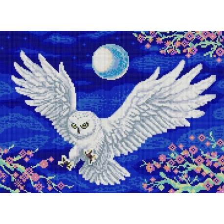  Летящая сова Канва с рисунком для вышивки бисером Конек 9994