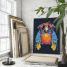 Яркий попугай в очках Птицы Для детей Детская Для мальчиков Для девочек 75х100 Раскраска картина по номерам на холсте