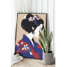Стильная японская гейша Портрет Девушка Женщина Люди Лицо Япония Арт Стильная 60х80 Раскраска картина по номерам на холсте