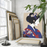 Стильная японская гейша Портрет Девушка Женщина Люди Лицо Япония Арт Стильная 60х80 Раскраска картина по номерам на холсте